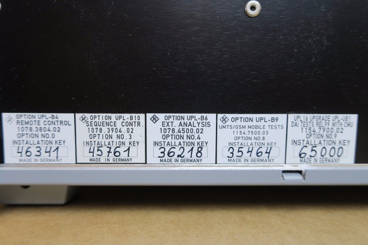 Rohde & Schwarz UPL16 B4/B6/B9/B10 Audio Analyzer DC to 110 kHz UMTS/GSM R&S