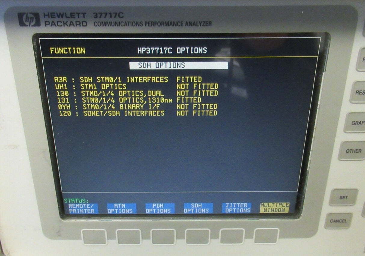 Analyseur de performances de communication HP Agilent 37717C OmniBER A3R/A3D/131/UKK