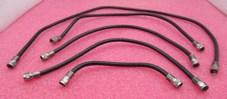 Konvolut 5 x F-Stecker auf F-Stecker männlich, schwarz, Koaxialkabel, verschiedene Längen