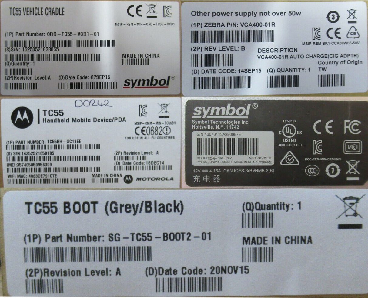 5x Motorola TC55 Industrial Barcode Scanner Imager GPS Kit/ Cradle TC55BH-GC11EE