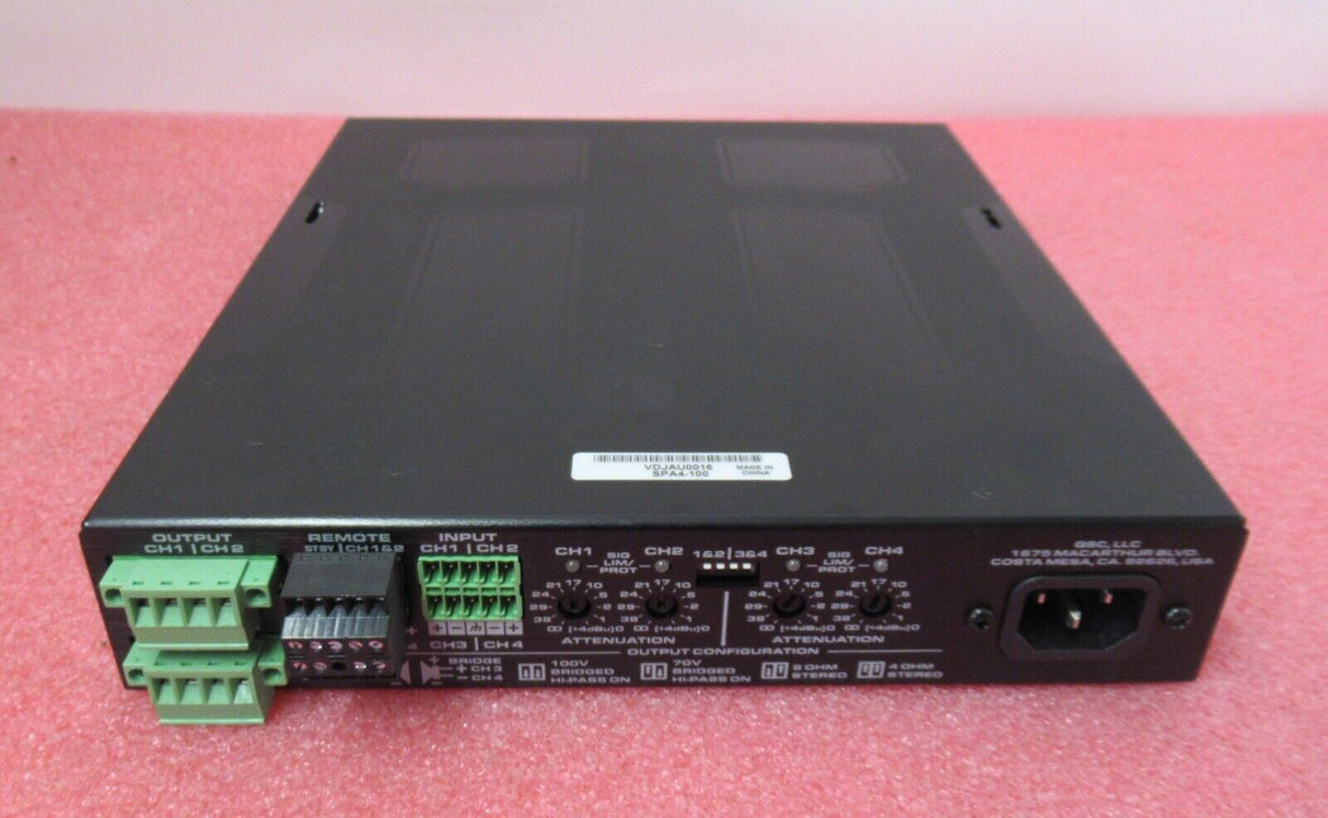 QSC SPA4-100 Four-Channel 400W Low-Z / High-Z Amplifier For The Q-SYS Platform