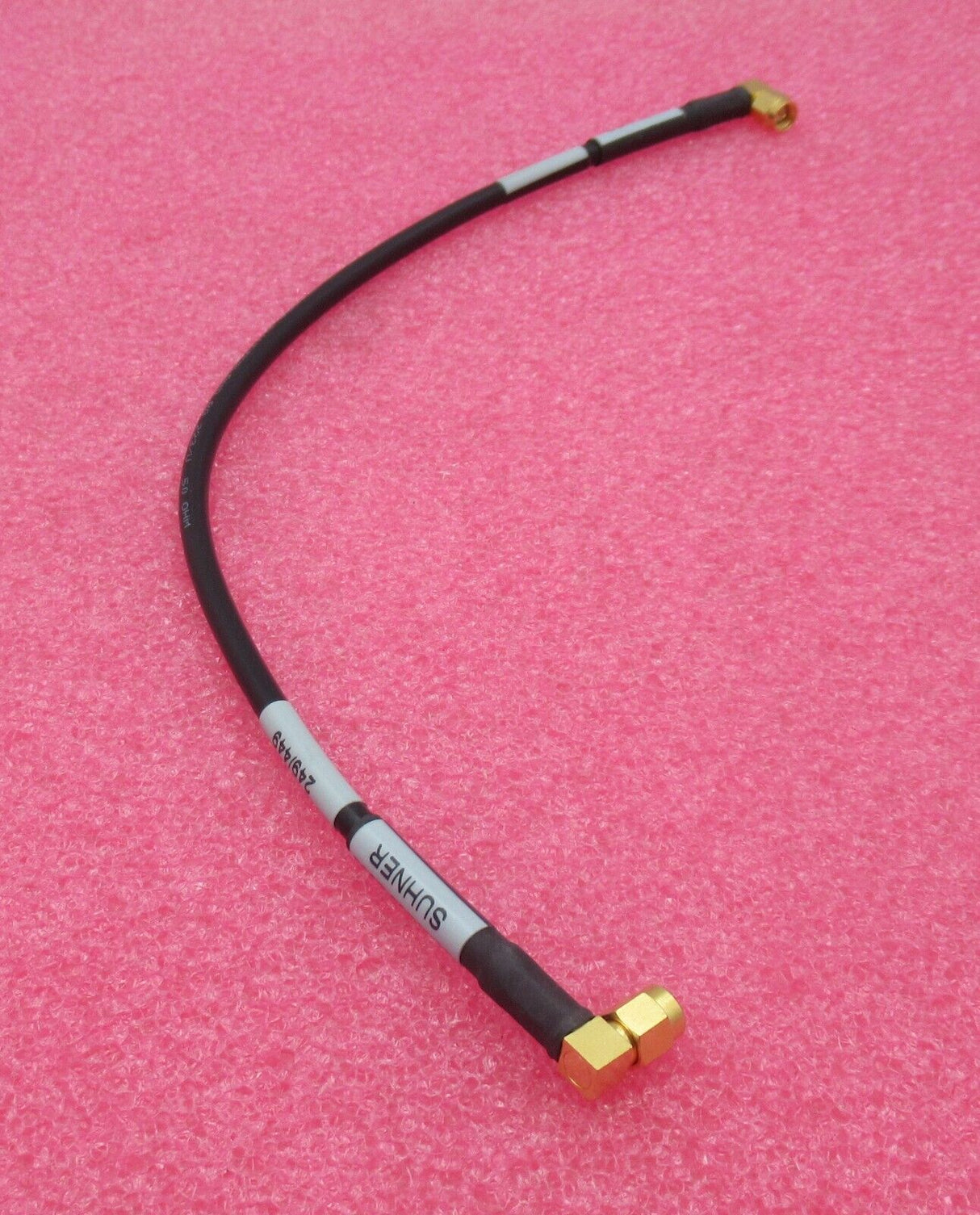 Huber & Suhner 990626C RF Coaxial Cable 35cm SMA Male Right Angle to Right Angle