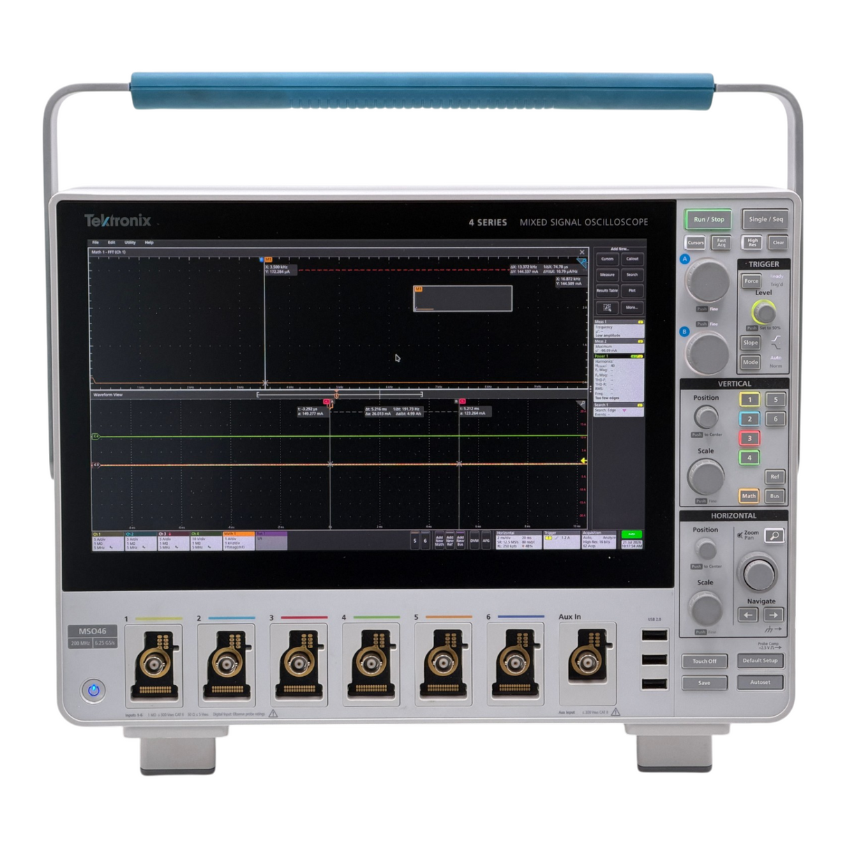 2x Tektronix MSO46 4 Series 200MHz 6.25GS/s 6 Channel Mixed Signal Oscilloscope1