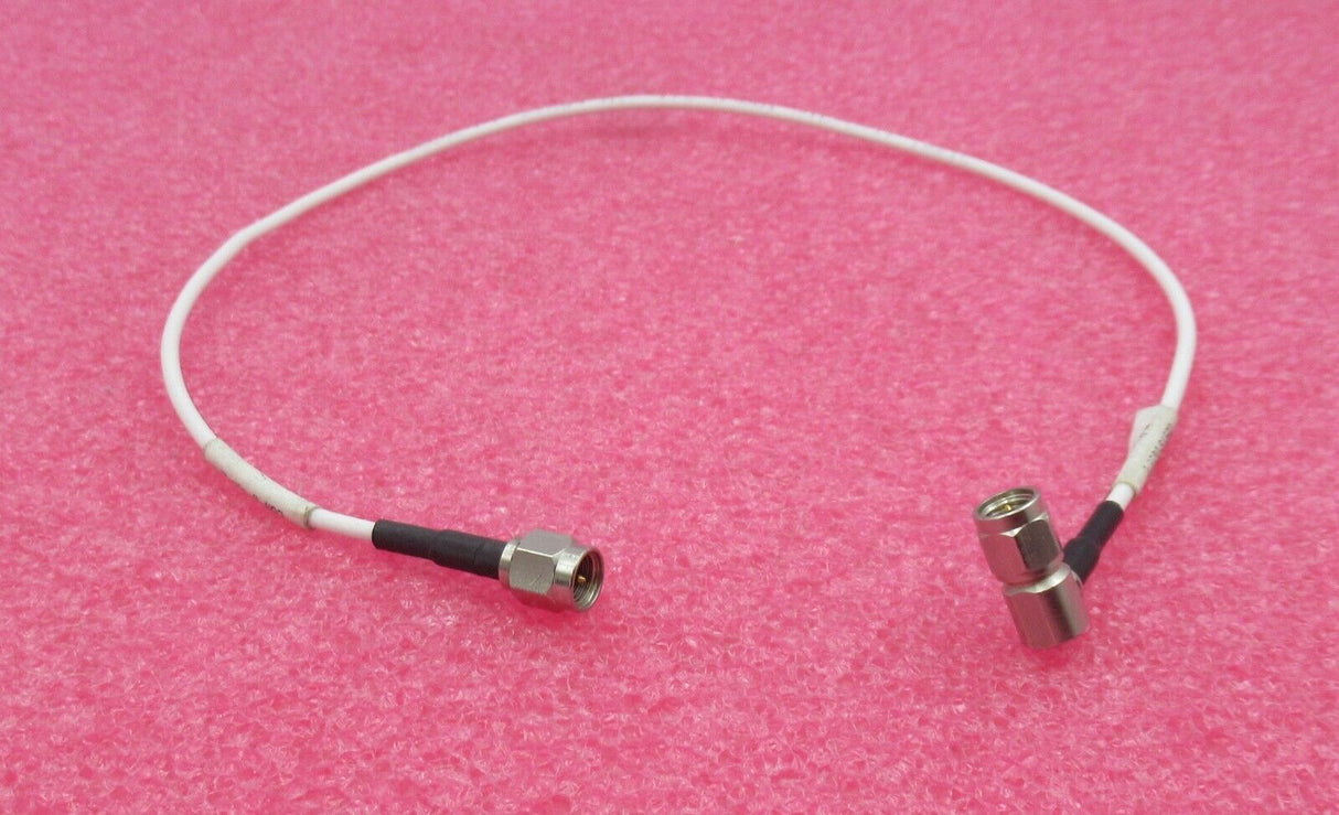 SMA Plug Male Straight To SMA Plug Male Right Angle 0.4M White Coaxial RF Cable