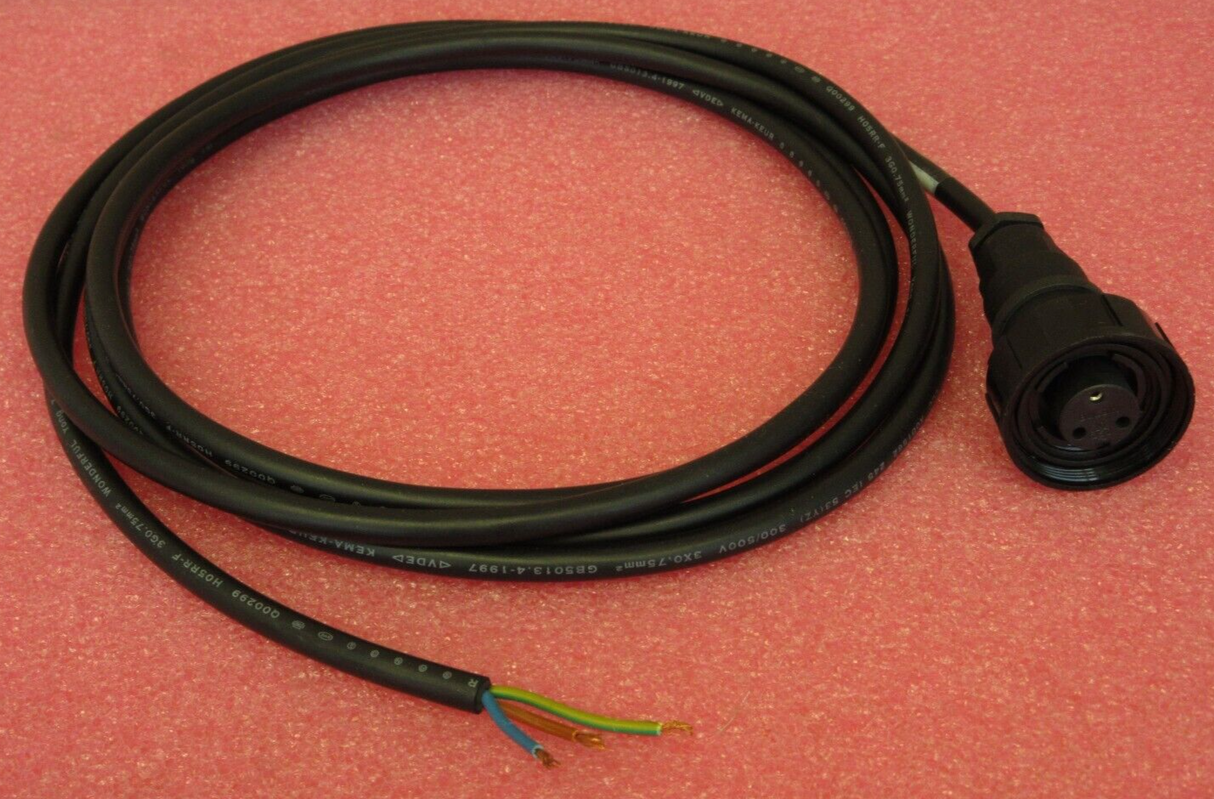 Domino 37722 AC MAINS CABLE ASSY 3 Meters Bulgin Connector Genuine Spare