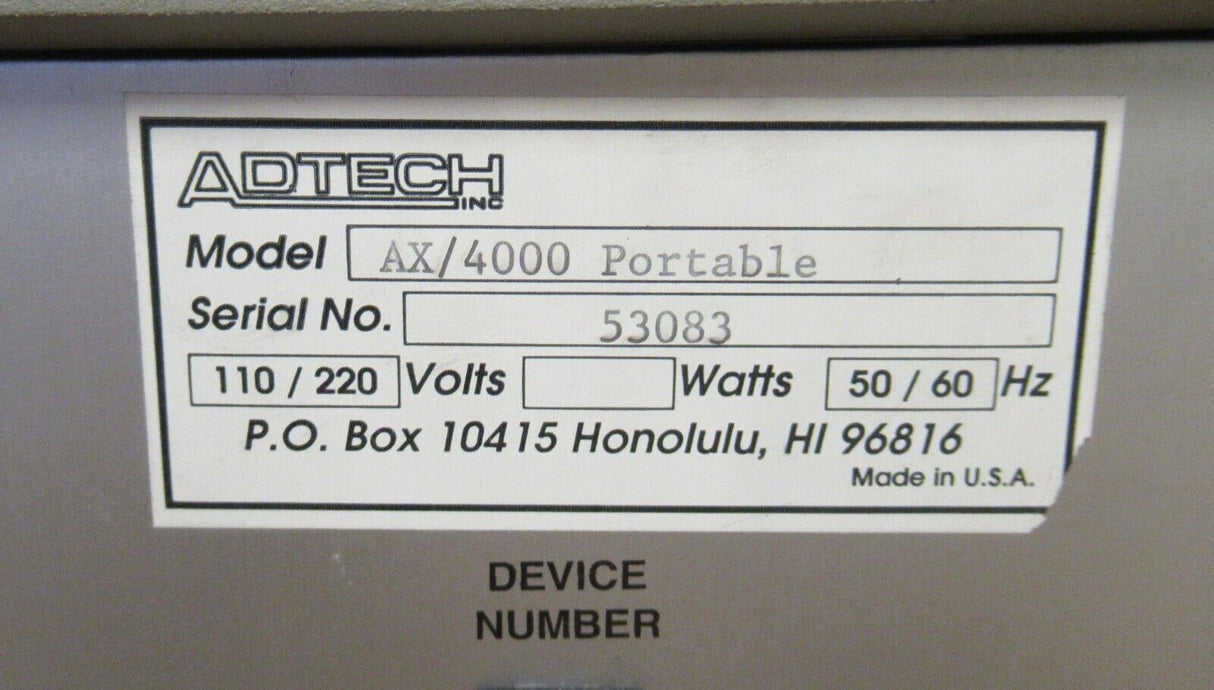 Adtech AX/4000 Portable Broadband Test System 4-Slot Chassis With 4x Cards