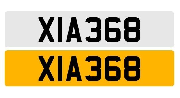 XIA 368 Véhicule Voiture privée Numéro d'immatriculation de moto Plaque d'immatriculation précieuse sans date