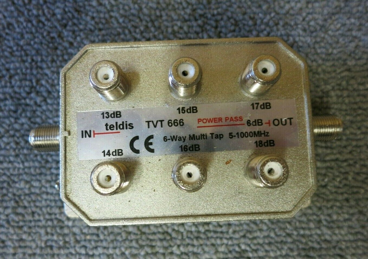 Teldis TVT666 6 Port Tap with graduated losses