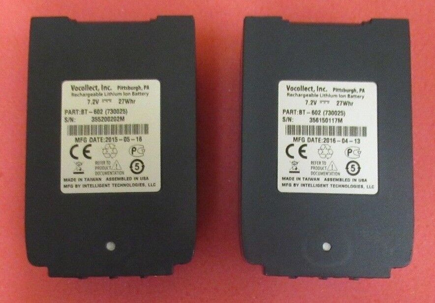 2 x Orig Vocollect Lithium Ion Rechargeable 7.2V-27Whr Battery BT-602 T2 Series