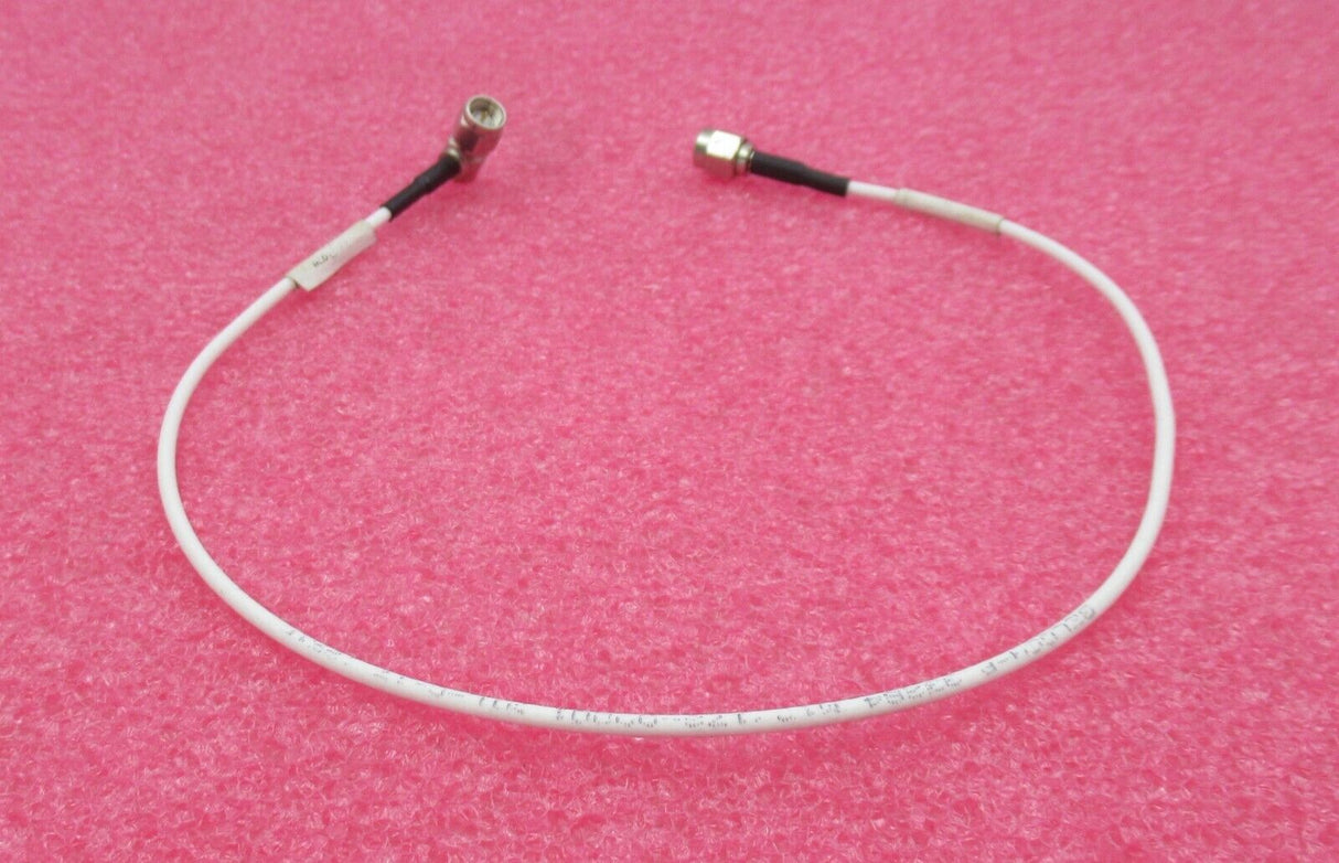 SMA Plug Male Straight To SMA Plug Male Right Angle 0.4M White Coaxial RF Cable