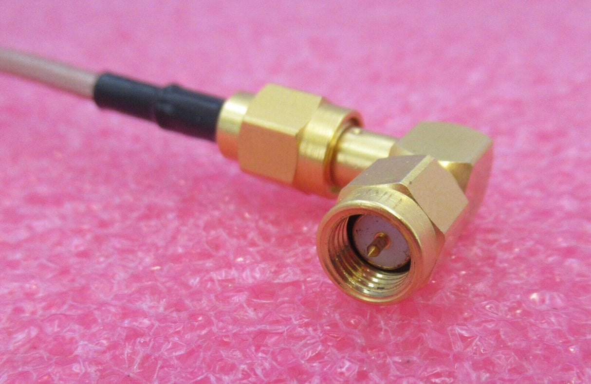 SMA Plug Male Right Angle To SMA Plug Male Straight 320MM Brown Coaxial RF Cable