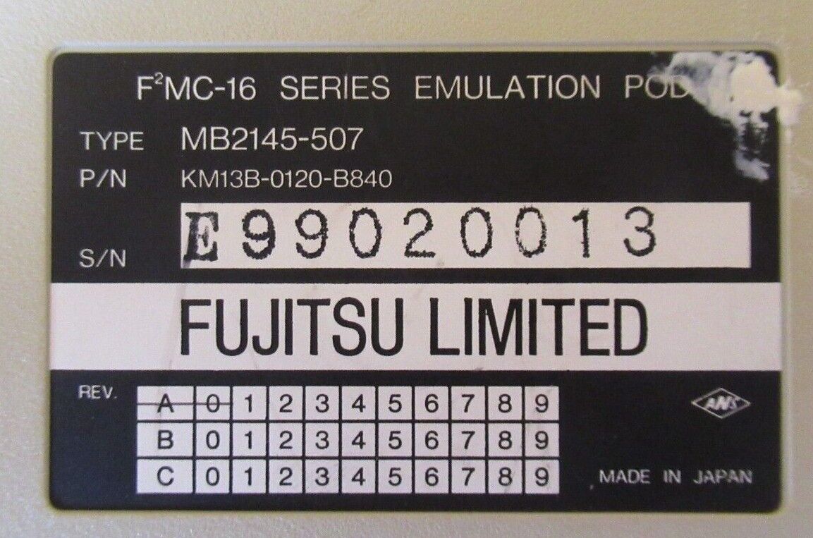Fujitsu KM13B-0120-B840 MB2145-507 F2MC-16 Series Emulator Pod
