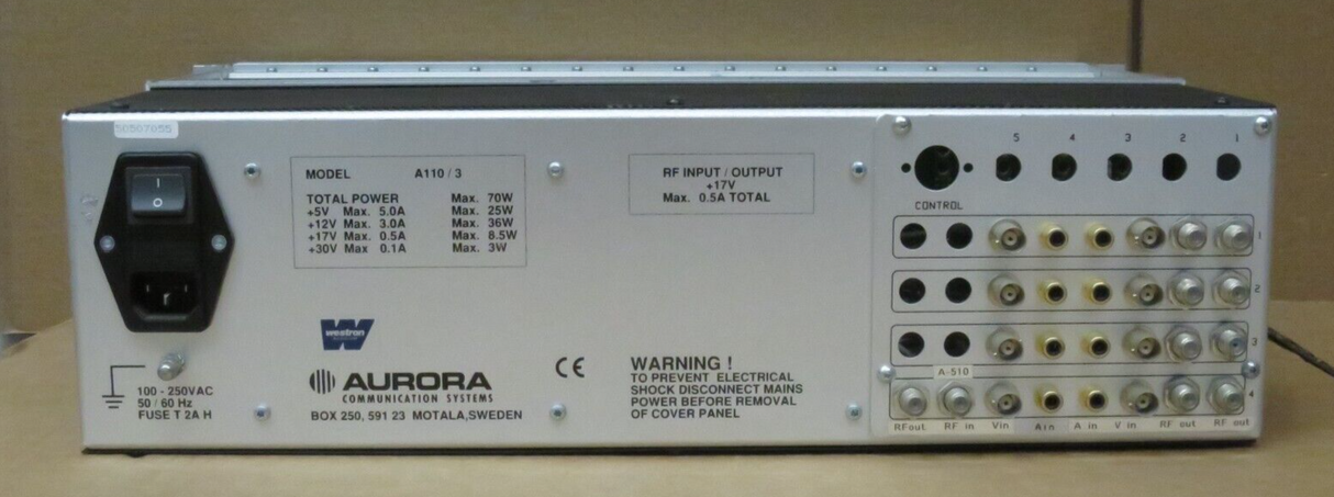 Aurora Communications Systems Chassis A110 / 3 & A510 WB 9dB Amplifier