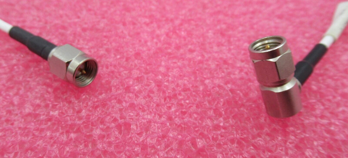 SMA Plug Male Straight To SMA Plug Male Right Angle 0.4M White Coaxial RF Cable