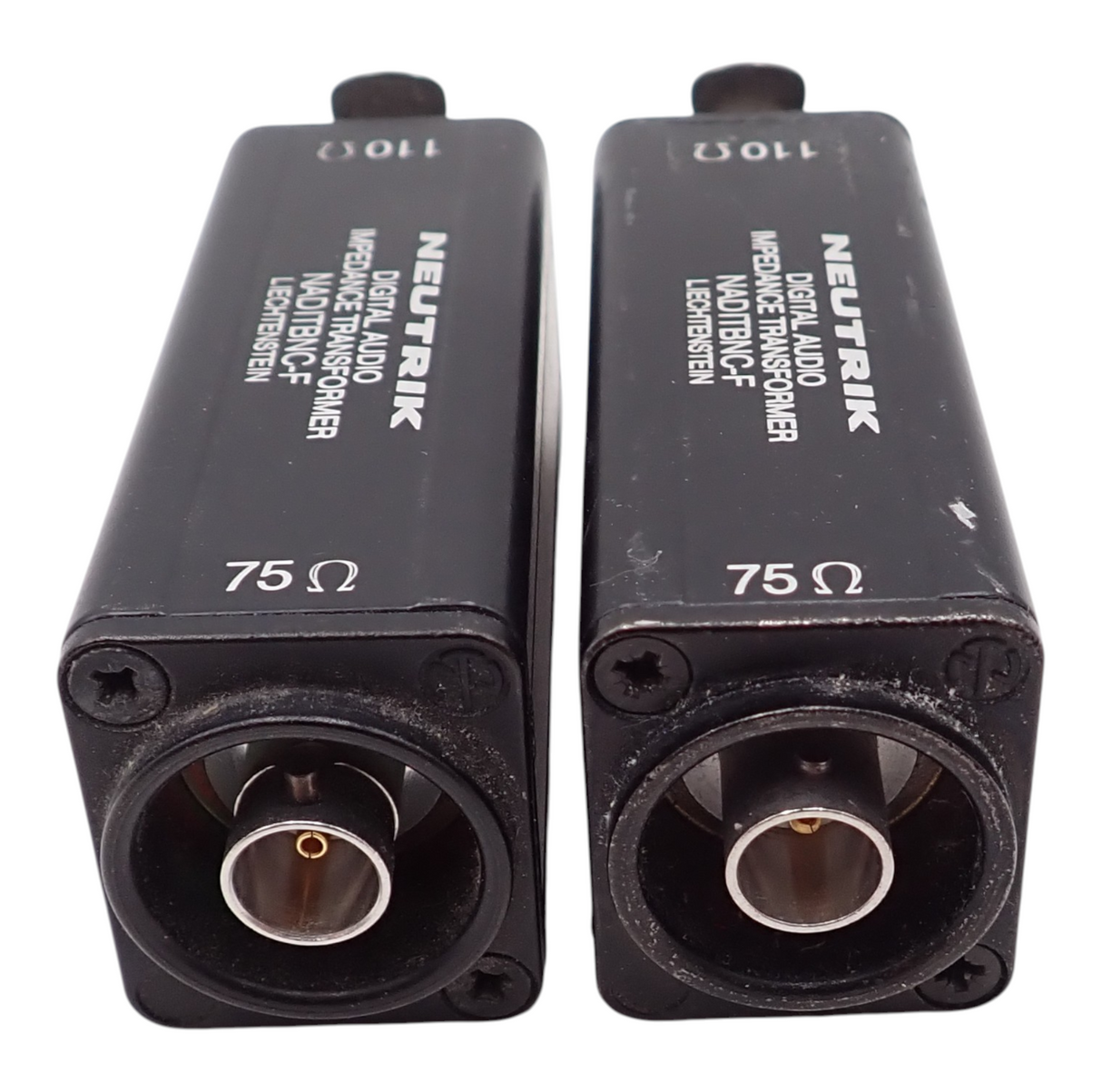 2 x Neutrik NADITBNC-F 110 to 75 Ohm Digital Audio Impedance Transformer1