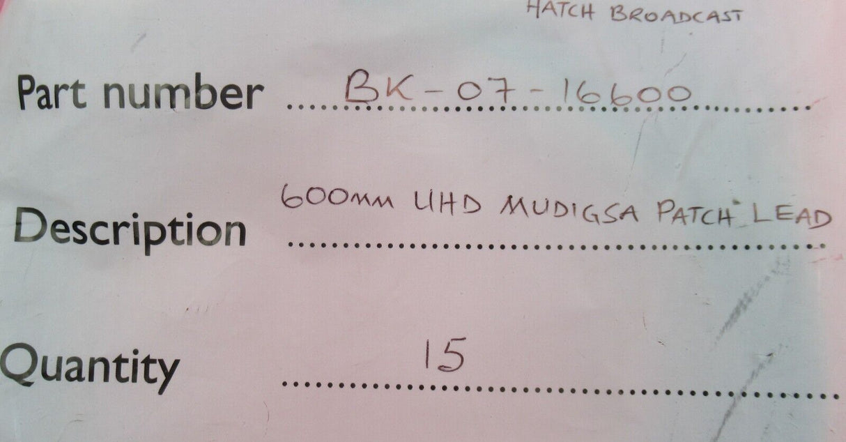 15x BNC Plug Male To Female HD SDI 600mm Coaxial RF Cable Audio Video 4k UHD