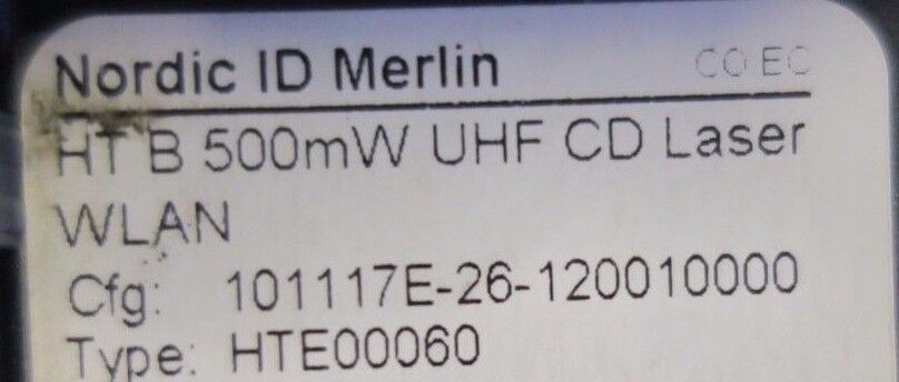 Nordic ID Merlin Mobile Computer Scanner CD 500mW UHF Laser WLAN Damaged