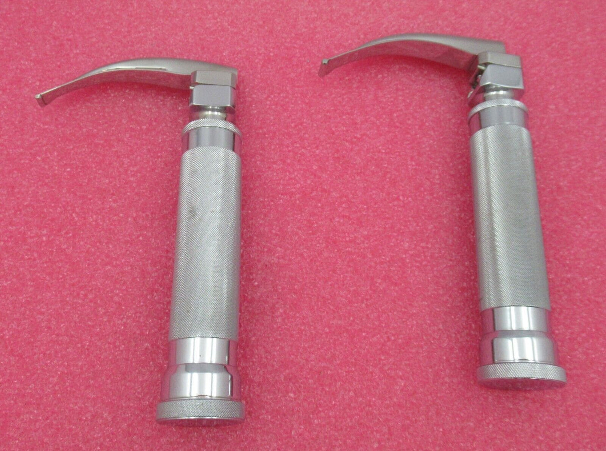 2 x Laryngoscope MacIntosh With 6 Curved Mac Fiber Optic blades Attachments