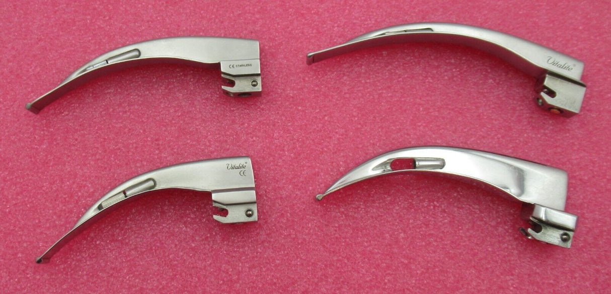 2 x Laryngoscope MacIntosh With 6 Curved Mac Fiber Optic blades Attachments