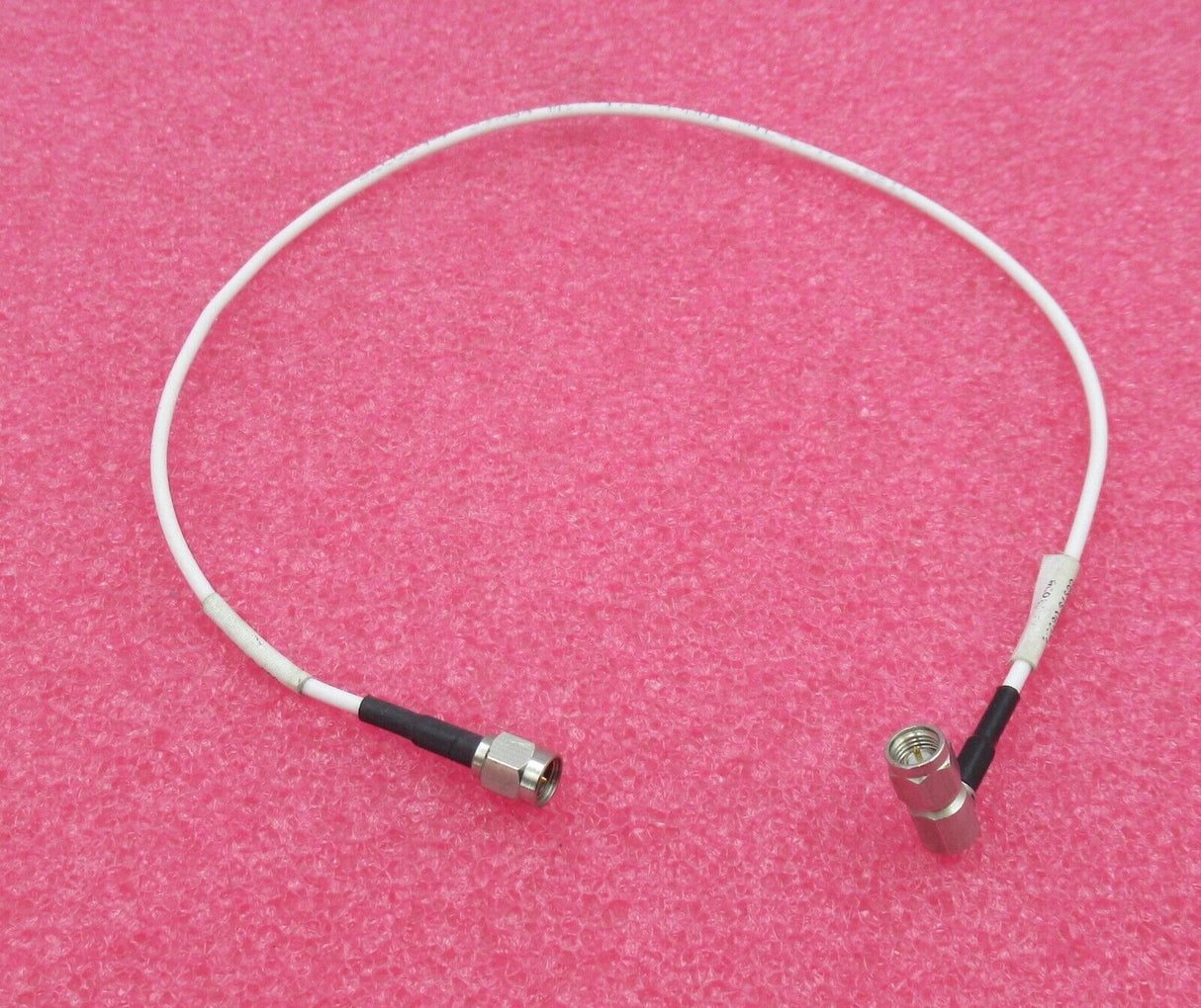 SMA Plug Male Straight To SMA Plug Male Right Angle 0.4M White Coaxial RF Cable