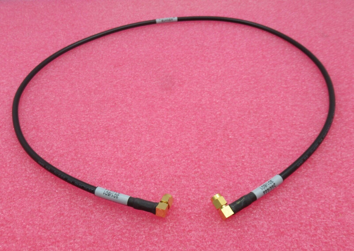 Huber & Suhner 990596B RF Coaxial Cable 85cm SMA Male Right Angle to Right Angle