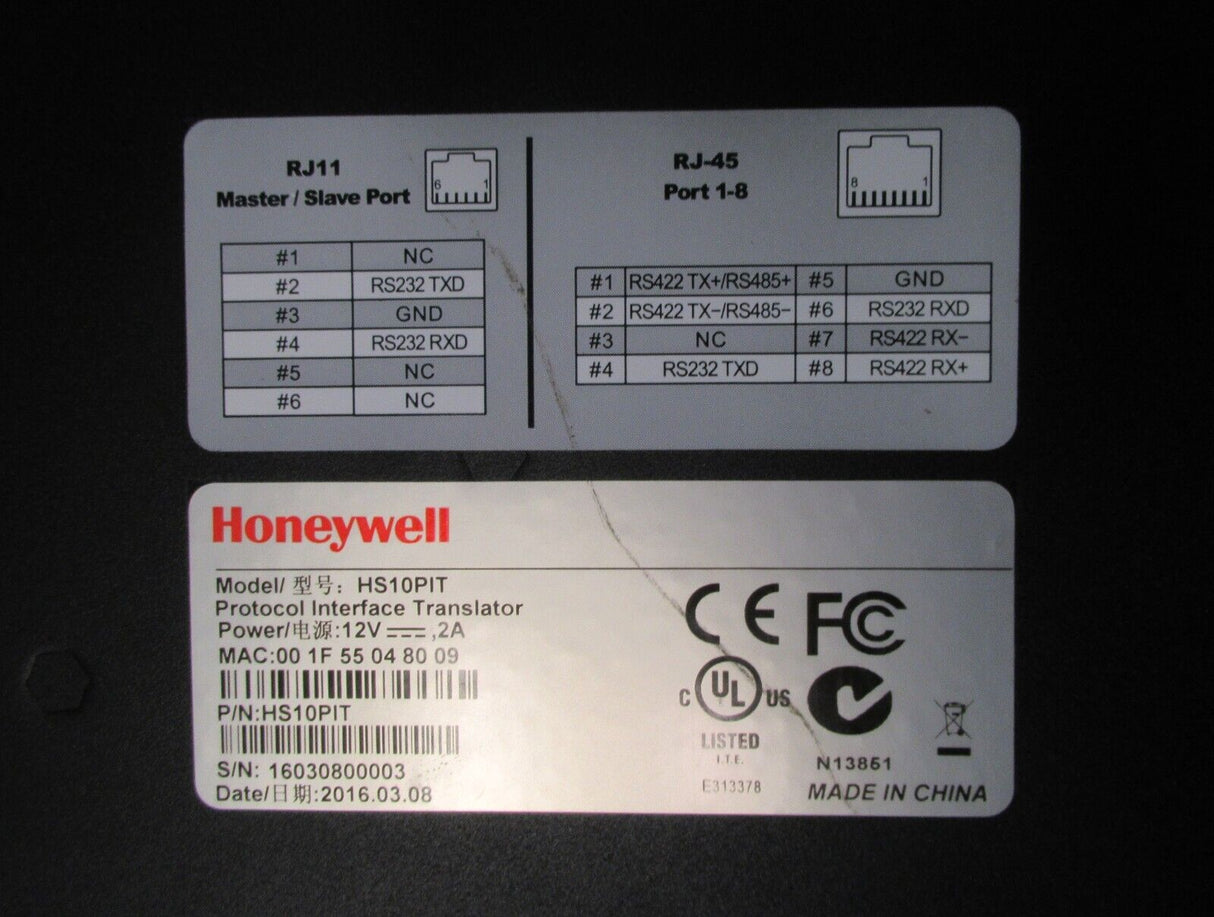 Honeywell Security MegaPIT HS10PIT Protocol Interface Translator CCTV Switcher