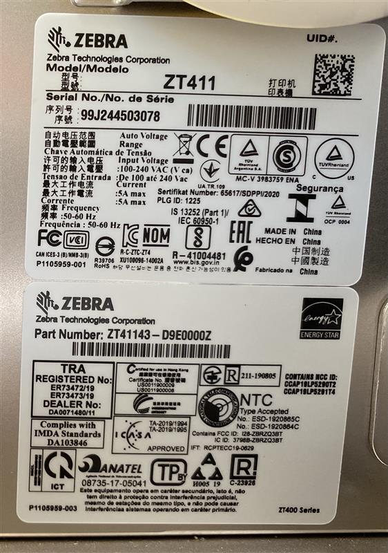 Zebra ZT41143 D9E0000Z ZT411 Linerless Industrial Thermal Label Printer 300 dpi7