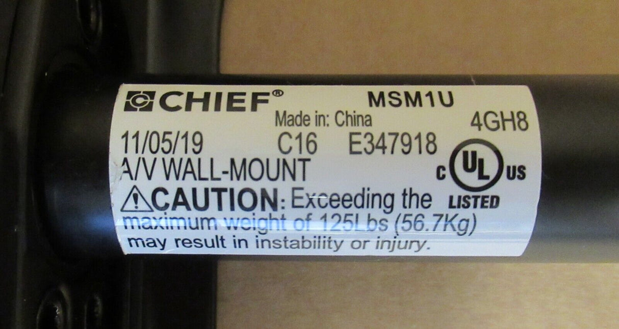 NEW Chief Medium Fusion MSM1U Adjustable Fixed Wall Mount For 32-65" Monitors