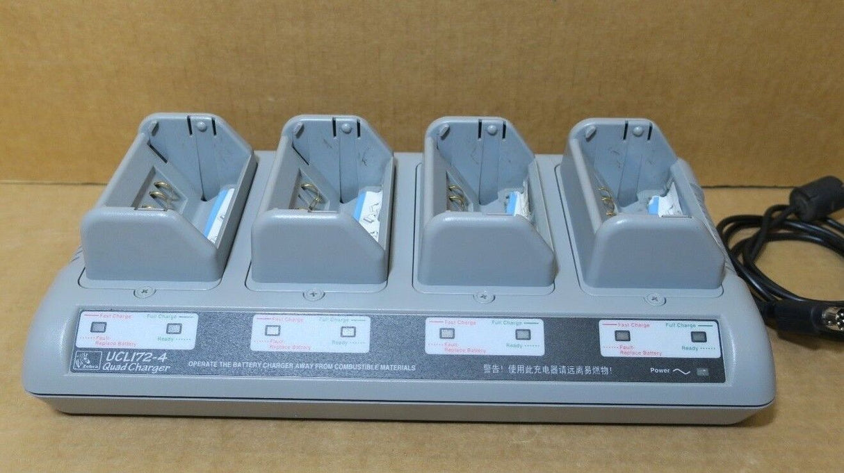 Zebra UCLI72-4 AT16305-08 4 Slot QL RW Thermal Printer Quad Battery Charger