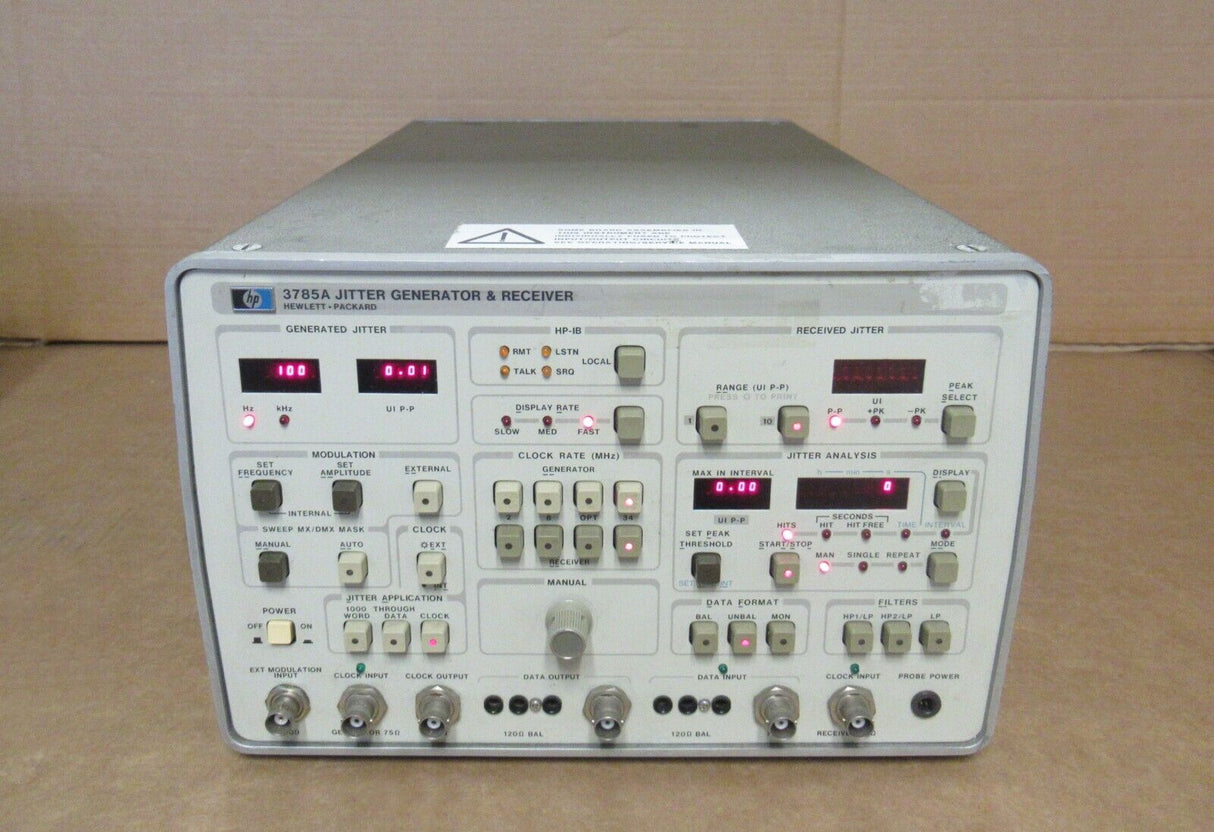 HP Agilent 3785A PCM/TDM Jitter Generator & Receiver With Options 061 W30