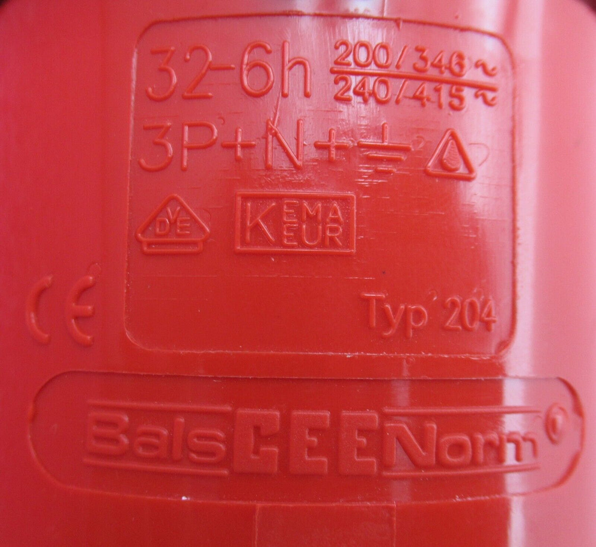 Bals CEE Norm Red Industrial Plug 3P+N+E IP44 32A 415V Type 204 Plug Fittings