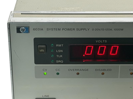 HP Agilent 6031A 20V 120A 1000W GPIB 1U Autoranging DC System Power Supply PSU1
