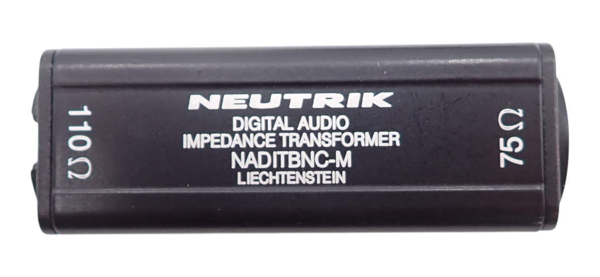 2 x Neutrik NADITBNC M 110 to 75 Ohm Digital Audio Impedance Transformer3