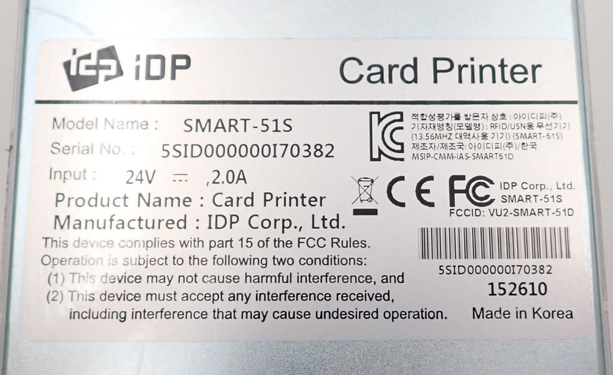 IDP Smart-51S Single-Sided Colour Direct-To-Card ID Card Printer7