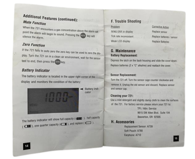 TPI 721 Combustible Gas Leak Detector 10ppm Sensitivity with LCD Display12