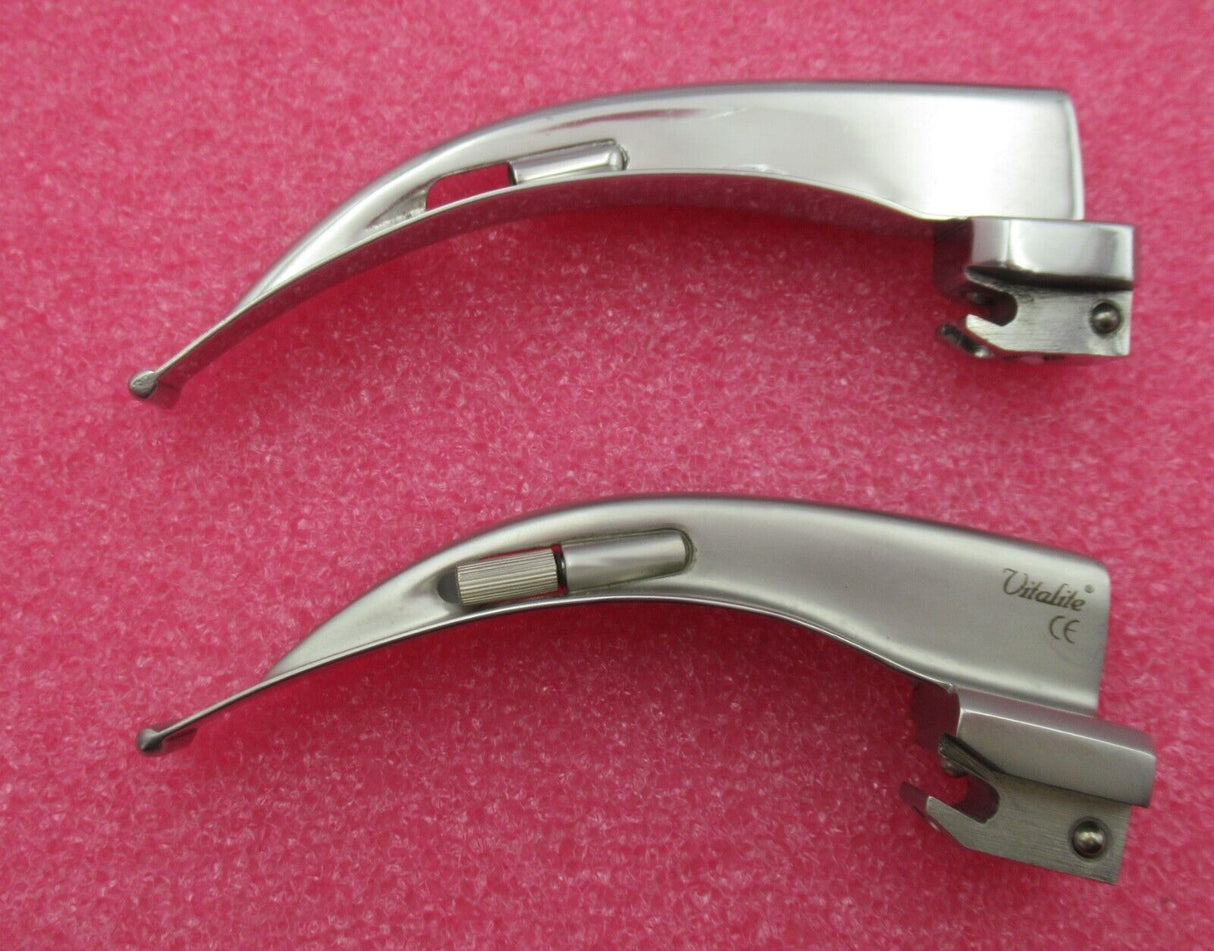 2 x Laryngoscope MacIntosh avec 6 lames à fibre optique Mac incurvées
