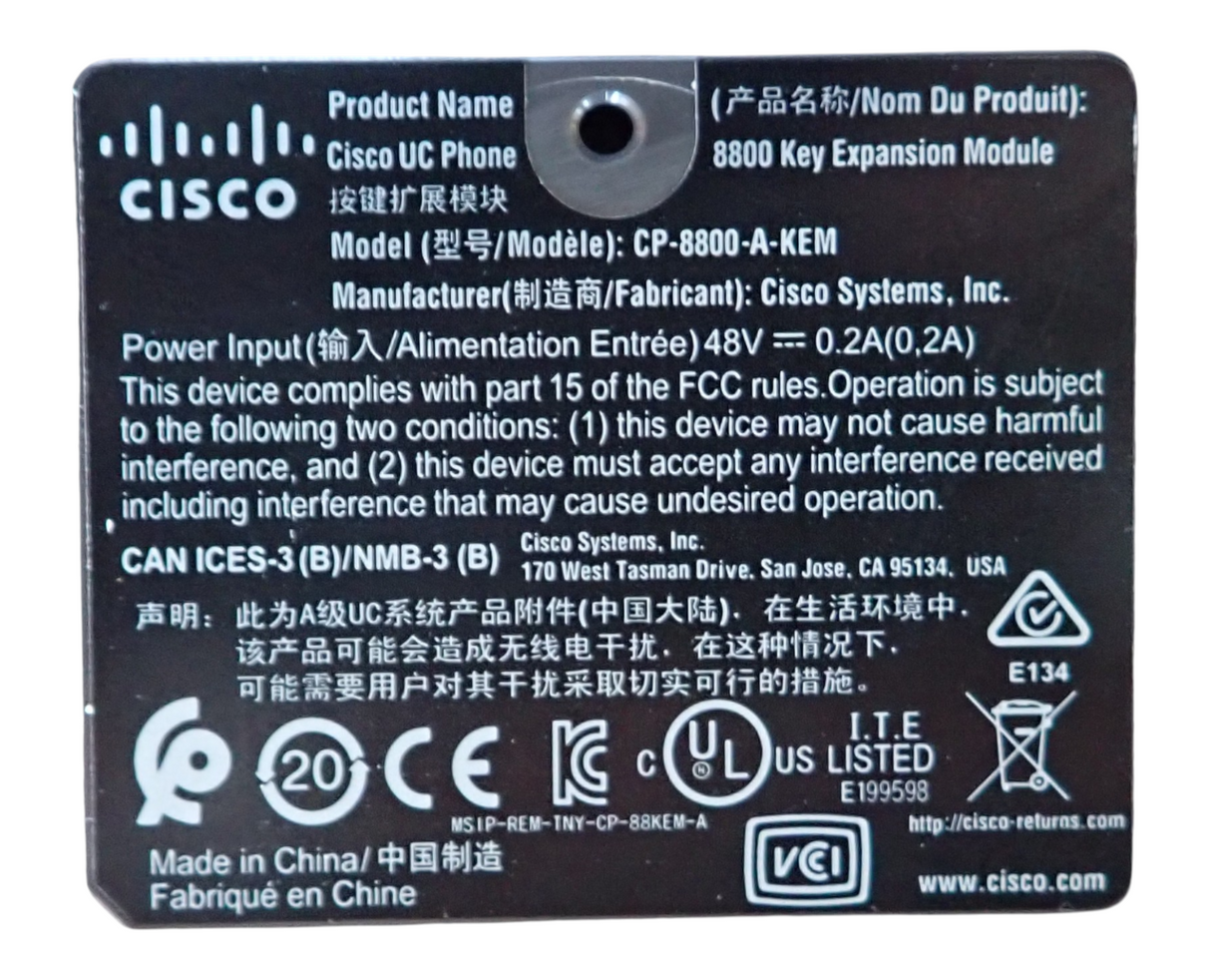 Cisco CP 8800 A KEM IP Phone 8800  Key Expansion Module For CP 8851 CP 88614