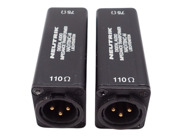 2 x Neutrik NADITBNC M 110 to 75 Ohm Digital Audio Impedance Transformer0