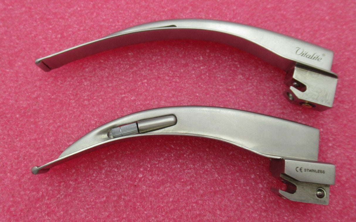 2 x Laryngoscope MacIntosh avec 6 lames à fibre optique Mac incurvées