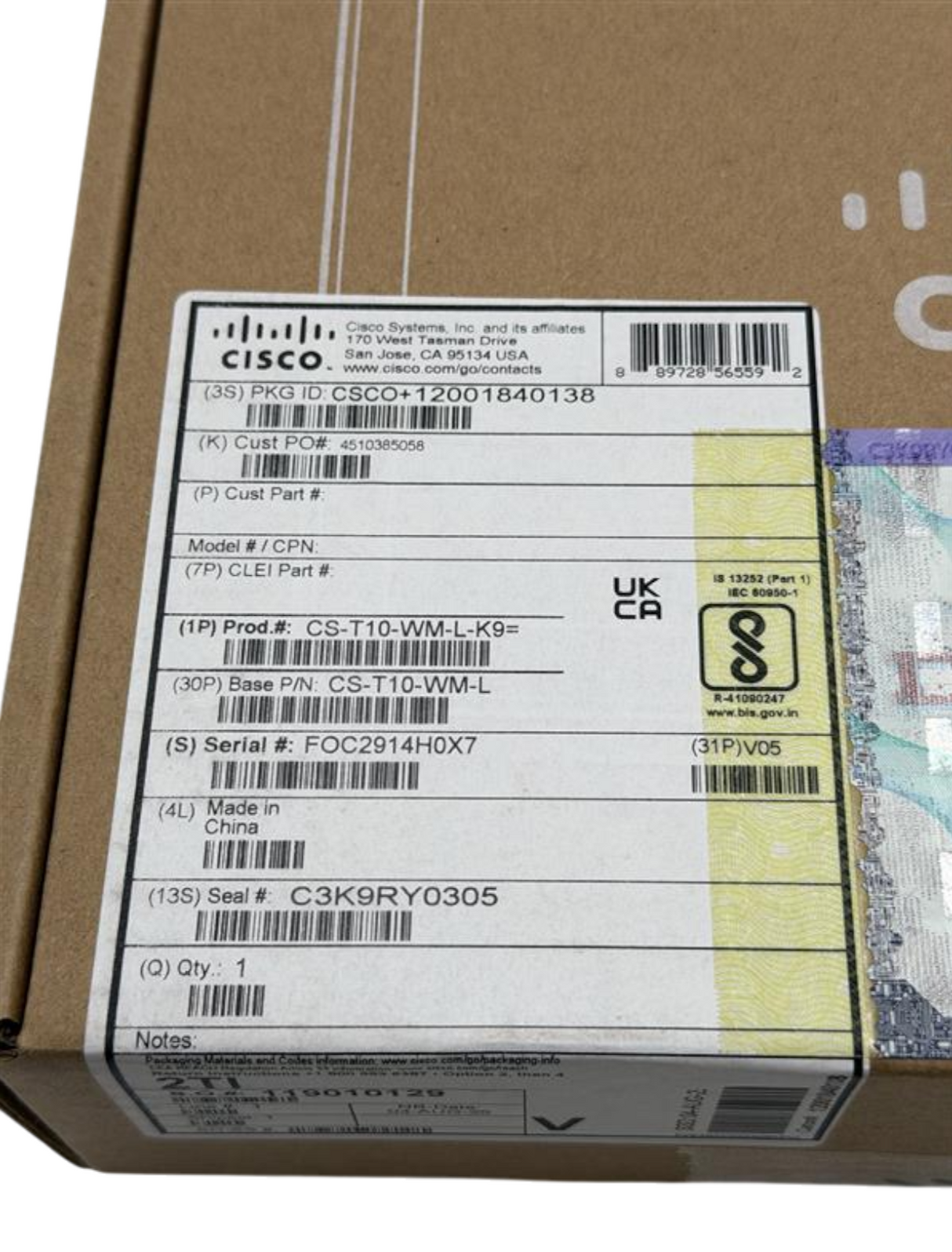 New Cisco Room Navigator CS T10 WM L 10.1" Touch PoE Teams Scheduling Panel4