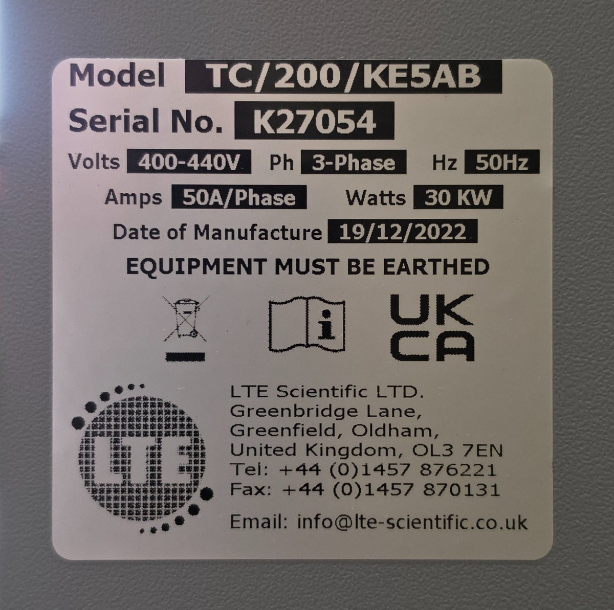 LTE Touchclave Lab K 200L  Autoclave Steam Sterilizer Vacuum Air Ballast Liquid19