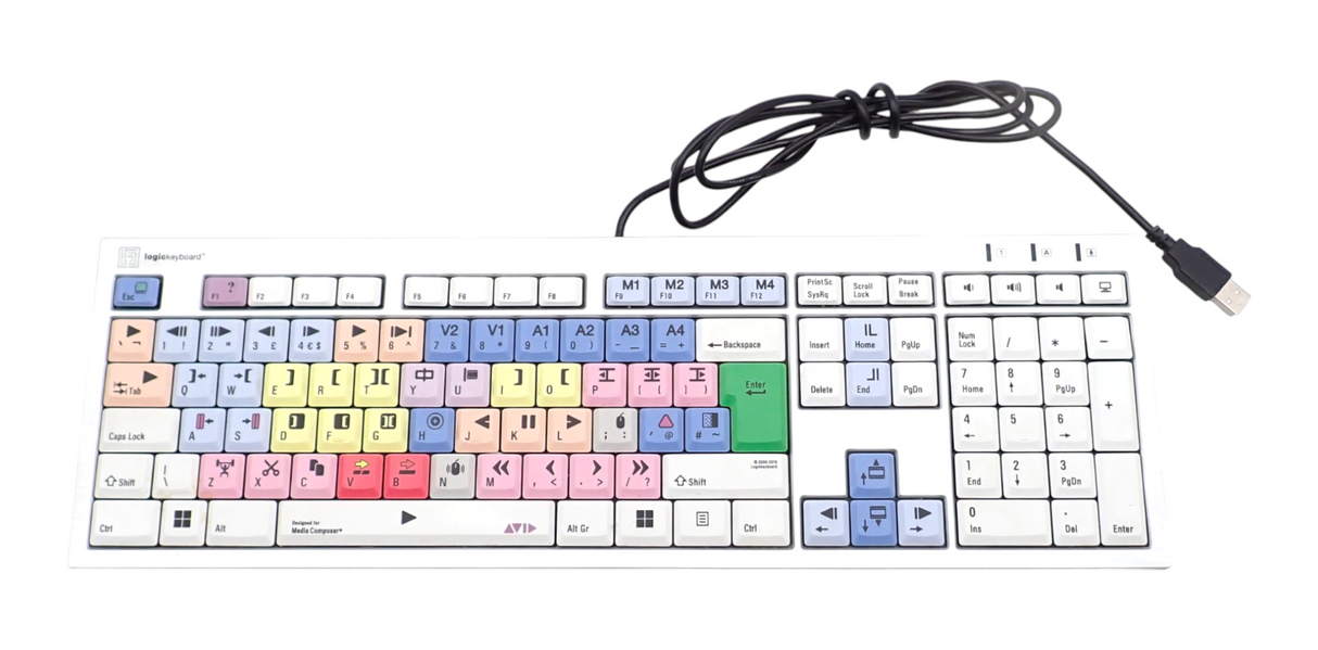 Logickeyboard ESK7599 Window Avid Video Media USB Composer UK QWERTY Keyboard1