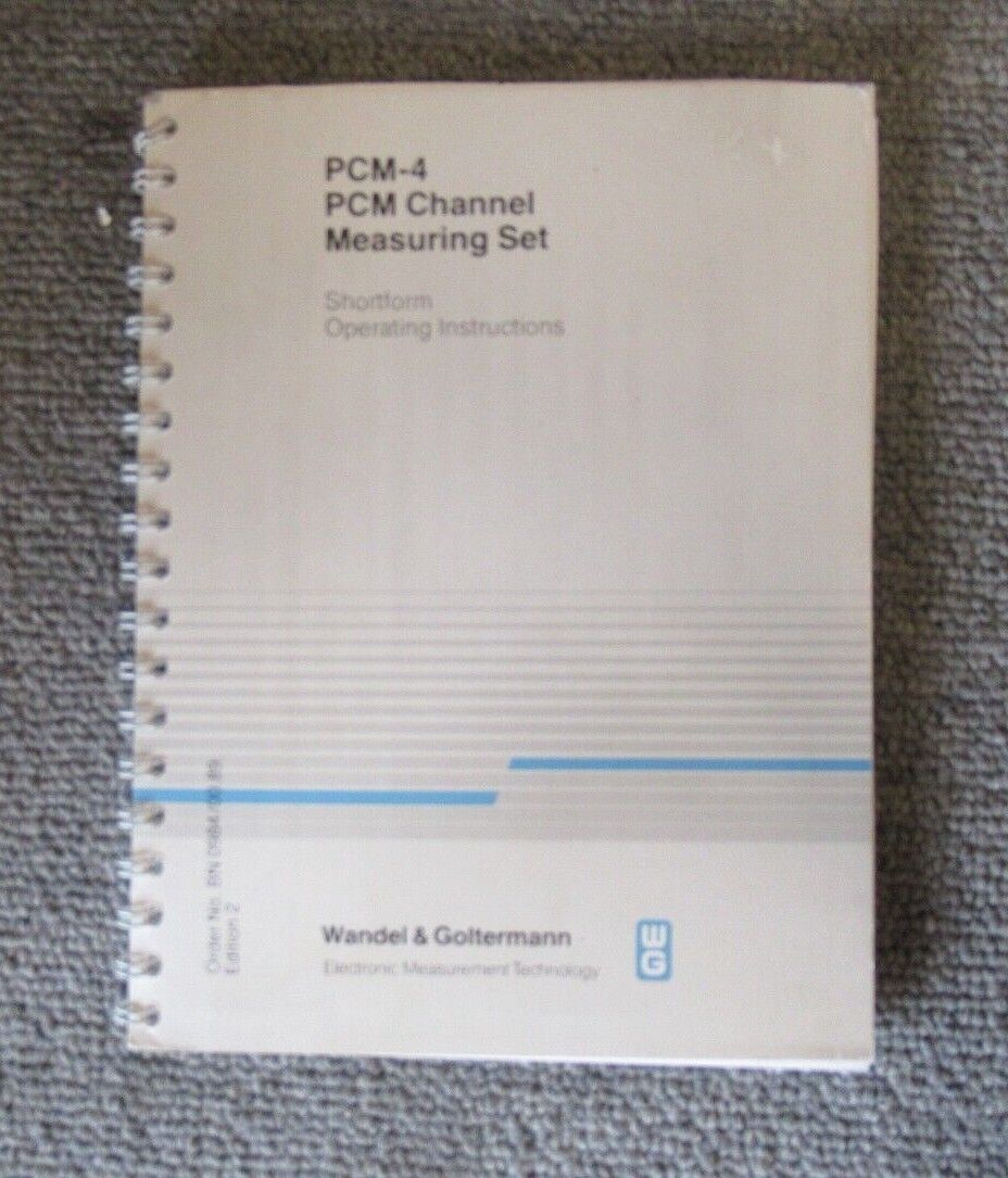 Wandel &amp; Goltermann PCM-4 E1 Kit de mesure de canal multiplexeur numérique PCM