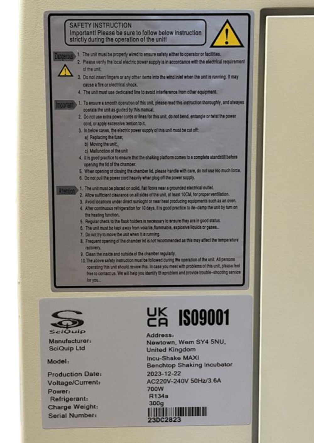 SciQuip Incu Shake MAXI SQ 4030 4 60C  Refrigerated Benchtop Shaking Incubator12