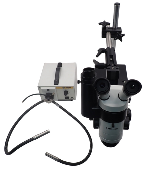 Heerbrugg Wild M3Z StereoZoom Microscope W/ Polytec 20801 20 Light Source+ Stand0