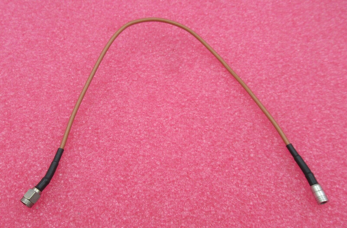 Konvolut 3 x Huber &amp; Suhner HF-Koaxialkabel, braun, 300 mm, SMA-Stecker auf MCX-Buchse