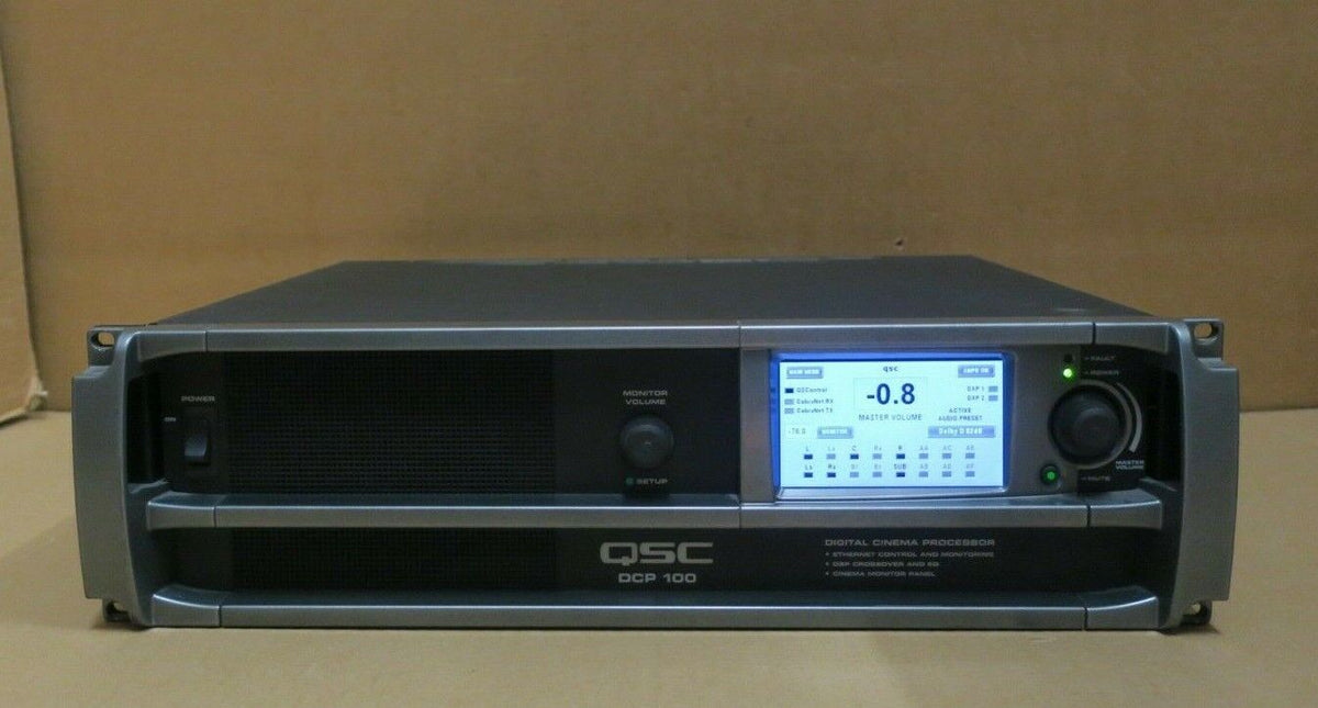 Qsc Monitoring QSC DCP 100 Digital Cinema Processor Booth Monitor Crossover EQ DSP Ra ...