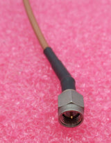 Konvolut 3 x Huber &amp; Suhner HF-Koaxialkabel, braun, 300 mm, SMA-Stecker auf MCX-Buchse