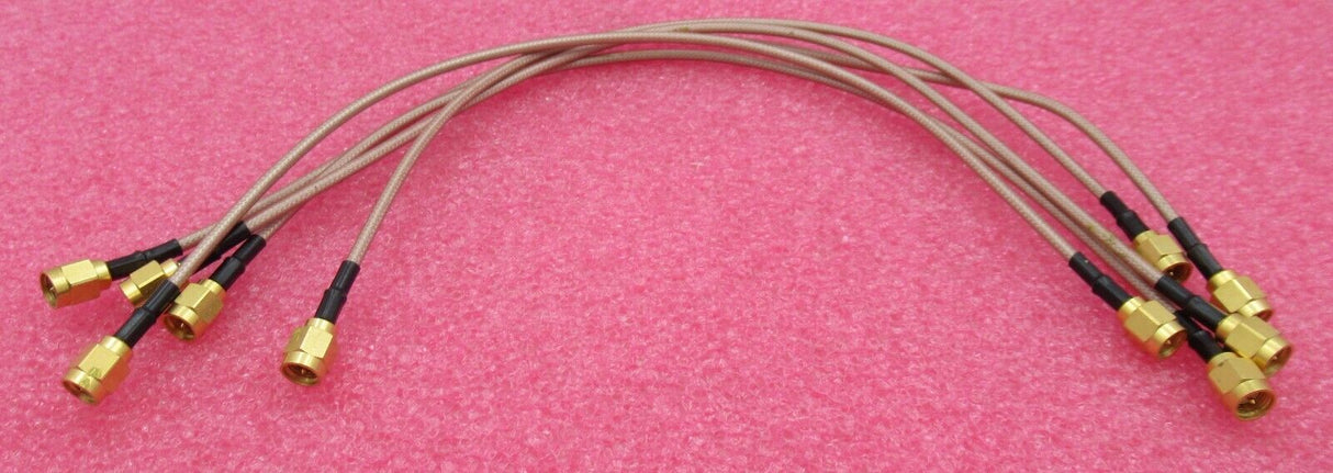 5 x SMA-Stecker gerade - SMA-Stecker gerade 300 mm braunes Koaxial-HF-Kabel