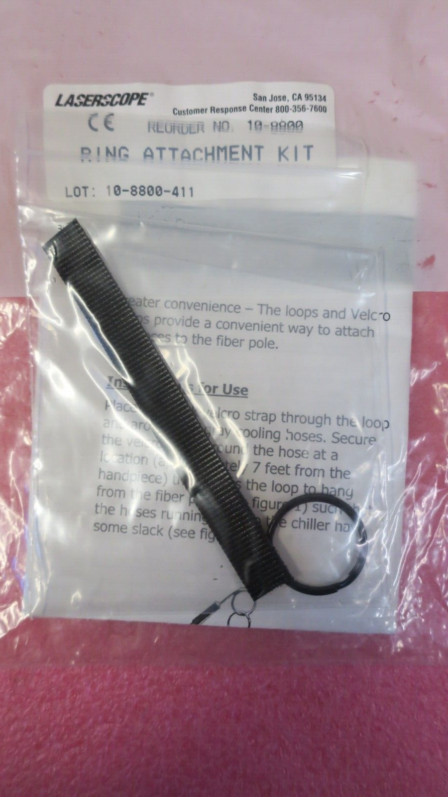 Kit de boucle et de sangle de fixation pour anneau à fibre laser Iridex Laserscope 10-8800